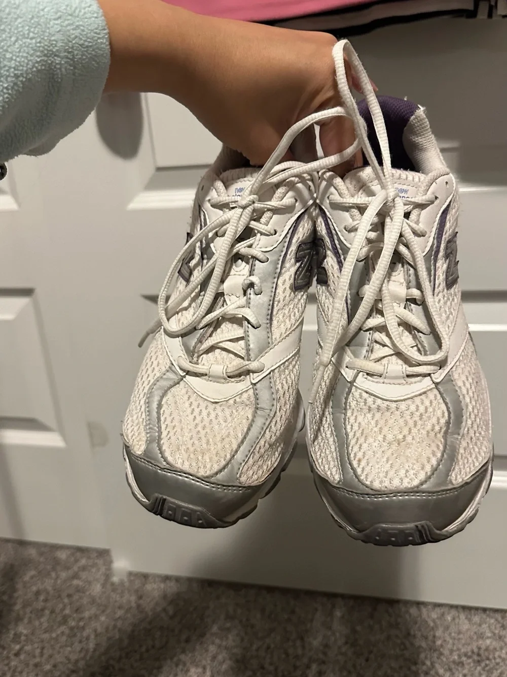 New Balance Women's White & Purple Athletic Sneakers